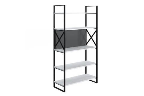 RUUM STORE BY DOĞTAŞ META GENİŞ KİTAPLIK, METAL GÖVDE OPAK BEYAZ ANTRASİT