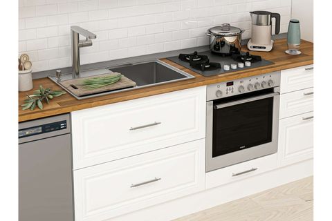 ALVİNKA 400X240 CM KLASİK MEBRAN MUTFAK DOLABI, MBB E90B50S60 3 MEBRAN KUMTAŞI SUNTALAM