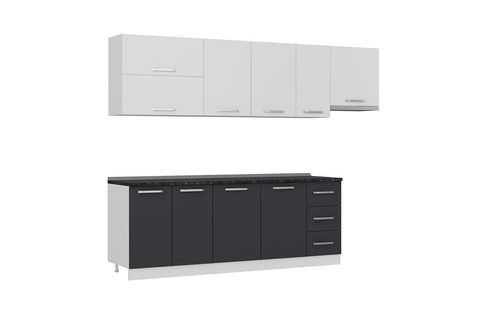 MİNAR ECE 280 CM MUTFAK DOLABI BEYAZ ANTRASİT 280-A7