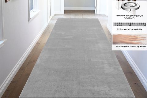 PAYİDAR HALI POST PELUŞ YIKANABİLİR KAYMAZ YOLLUK 4007 GRİ 120X500