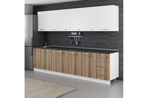 MİNAR BADE 300 CM MUTFAK DOLABI BEYAZ DORE 300-D2