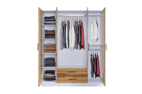 BLESK LİNE AYNALI ÇEKMECELİ GARDIROP, 4 KAPAKLI