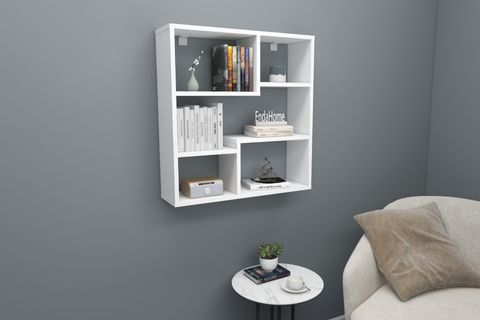 MYRA09 MODERN MUTFAK RAFI, BEYAZ, 5 BÖLMELİ