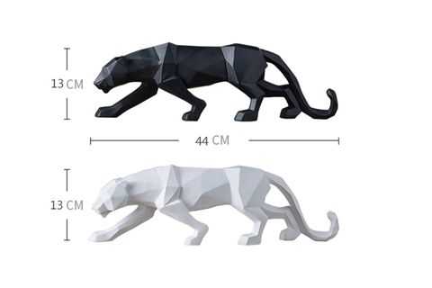 DEKORATİF BÜYÜK BOY LEOPAR BİBLO EV OFİS DEKOR BEYAZ RENK