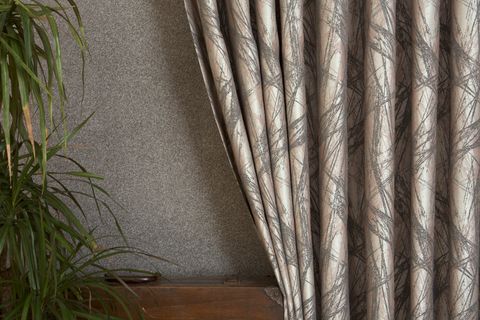 MASSARELLİ FON PERDE BUSH DESEN GRİ-PUDRA PİLESİZ 150X260