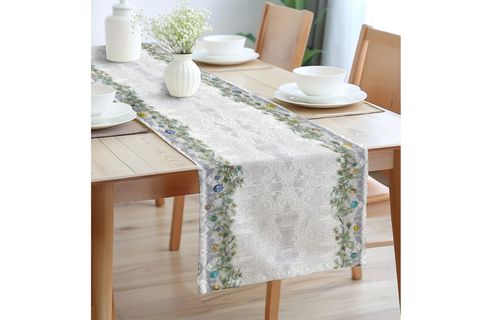 GÜMÜŞ YILBAŞI PAMUKLU MASA RUNNER, 0066 50X150 CM