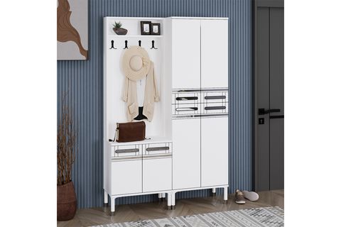 KUZEY PORTMANTO VESTİYER AYAKKABILIK, BEYAZ