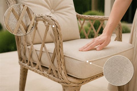AHLAT MİNİ 4 KİŞİLİK RATTAN BALKON TAKIMI, BEJ