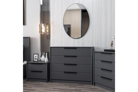 KALE LUXE AYNALI 4Ç ŞİFONYER, ANTRASİT