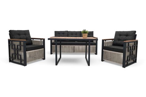 PUSULA METAL ÜÇLÜ OTURMA GRUBU, CAPPUCİNO