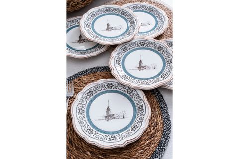 NOSTALJİ 6 LI PASTA TABAĞI SETİ