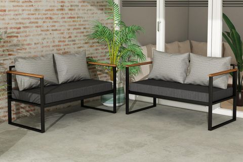 WOODESK NATURE İKİLİ BAHÇE TAKIMI, GRİ, CPT5507-130