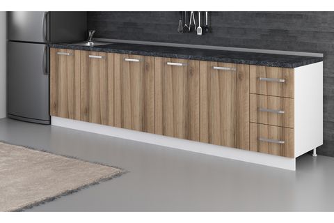 MİNAR 280 CM MUTFAK DOLABI BEYAZ DORE 280-D1-ALT MODÜL