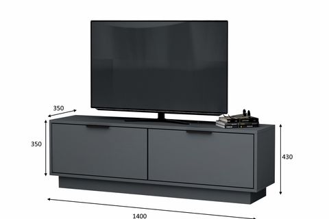 LİSA TV ÜNİTESİ, KOYU GRİ, 140 CM