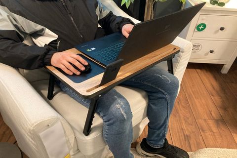 AXOLOTL FOLDAWAY TELEFON VE TABLET BÖLMELİ LAPTOP SEHPASI, NATUREL