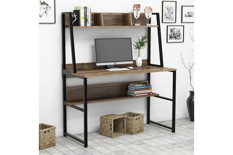 OLEA KİTAPLIKLI MASA, CEVİZ, 120 CM