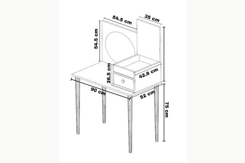 ELSA MAKYAJ MASASI ORGANİZER, BEYAZ