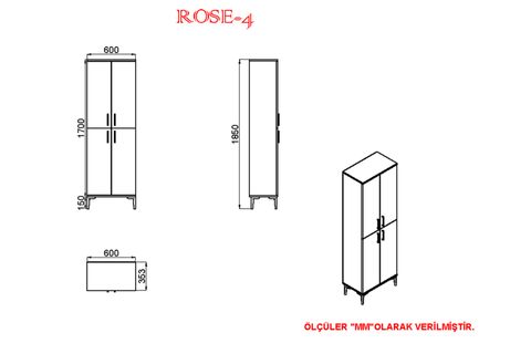 KALENDER DEKOR ROSE-4 RS03 AYAKKABILIK, CEVİZ