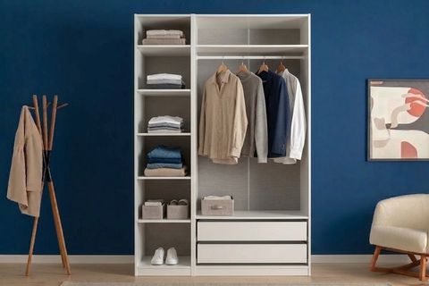 LUNA NOX GARDIROP, PROFİL, BEYAZ, 3 KAPAKLI