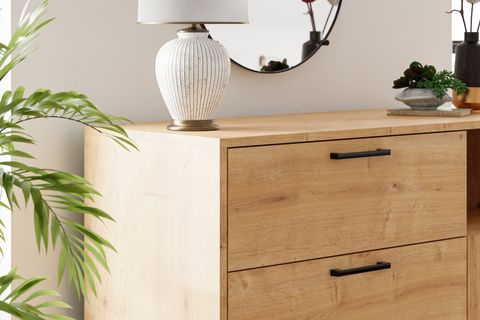 FURMET MODÜLER YUKON ŞİFONYER, SAFİR MEŞE, 3 ÇEKMECELİ VE KAPAKLI