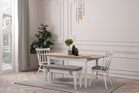 VENEDİK ÇİZİLMEZ MASA VE BENCH TAKIMI, 120X80