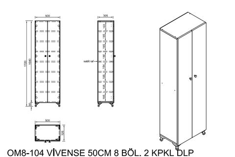 LAVO ÇOK AMAÇLI 2 KAPAKLI DOLAP, 50 CM