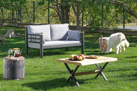 KAPPİS METAL SOFA SEDİR İKİLİ KOLTUK, FÜME, 70X140