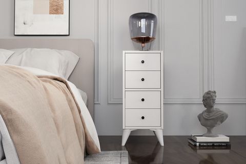 MİLAN ÇEKMECELİ AYAKLI KOMODİN, BEYAZ, KMD 1062 Ç