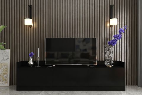 GİVAYO ODİN TV ÜNİTESİ, SİYAH, 184 CM
