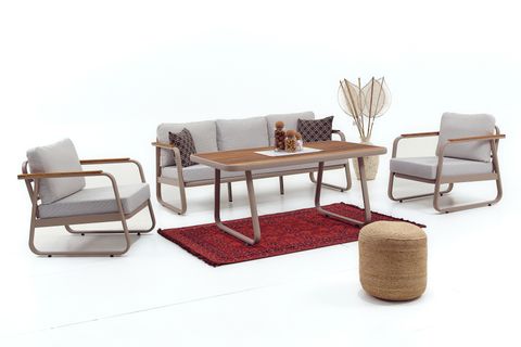 RİO ALÜMİNYUM ÜÇLÜ  BAHÇE OTURMA GRUBU