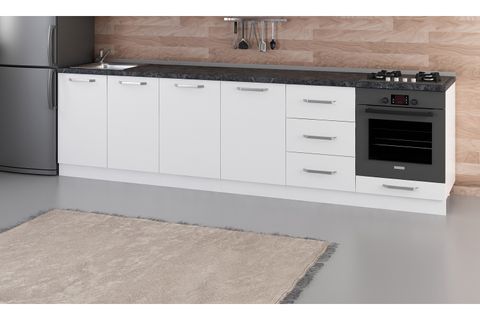 MİNAR 300 CM MUTFAK DOLABI BEYAZ 300-B4-ALT MODÜL