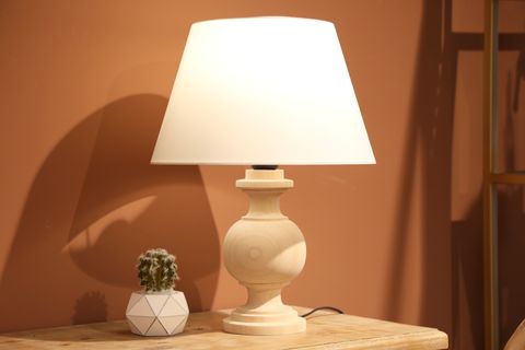 HOMİNG LİFE SERİSİ NATURAL ABAJUR, AHŞAP, KREM, AYD-3307