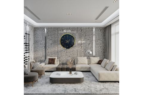 ROYAL MARBLE GOLD METAL DUVAR SAATİ 40 CM