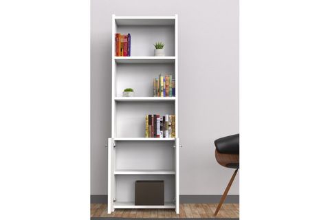 MİMİLOS K2 YARI KAPAKLI KİTAPLIK 5 RAFLI ARKALIKLI DOLAP