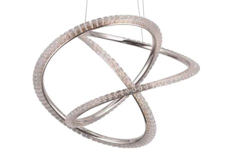 BUĞU LED AVİZE, KROM, 50 CM