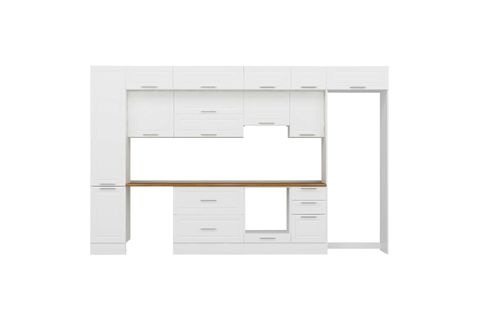 ALVİNKA 380X240 CM KLASİK MEBRAN MUTFAK DOLABI, MBB E90B45S45 1 MEBRAN BEYAZ SUNTALAM