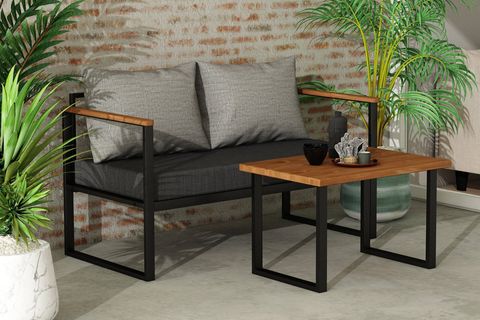 WOODESK NATURE İKİLİ BAHÇE TAKIMI, GRİ, CPT5506-130