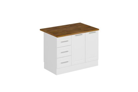 ALVİNKA 120 CM MBR_C ADA MUTFAK DOLABI, BEYAZ BEYAZ MDF