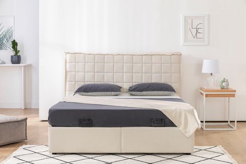 LUNA GRİD BAZA VE BAŞLIK SETİ, AÇIK KREM, 160X200