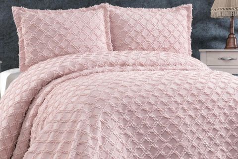 ÇAPA HOME HAREM ÇİFT KİŞİLİK ŞÖNİL YATAK ÖRTÜSÜ, PUDRA