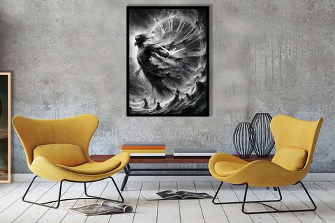 FRANK RAY ÇERÇEVELİ DUVAR SAATİ, 50X70