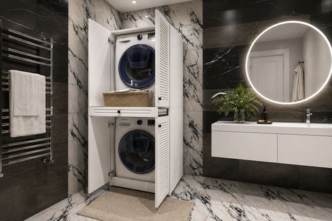 STİL ÇAMAŞIR MAKİNASI VE KURUTMA MAKİNASI DOLABI, CODE 02, BEYAZ