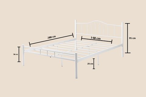 EVGER METAL KARYOLA, K25, BEYAZ, 140X200