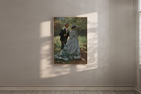 BAZILLE AND CAMILLE EL YAPIMI AHŞAP ÇERÇEVELİ TABLO, 50X70