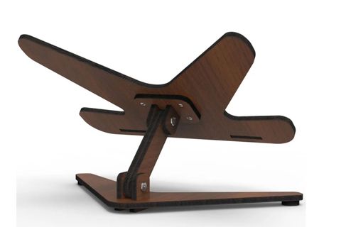 LİNYA AYARLANABİLİR AHŞAP LAPTOP VE TABLET YÜKSELTİCİ TUTUCU STAND, KAHVERENGİ
