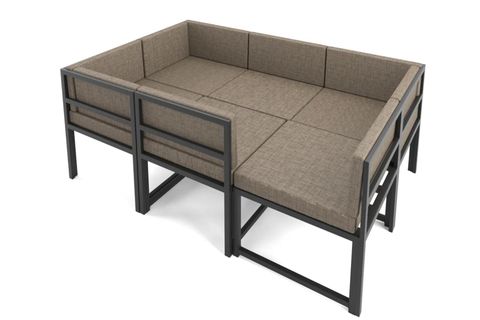 GARDEN 6 KİŞİLİK BALKON BAHÇE MUTFAK KÖŞE TAKIMI, KAHVERENGİ