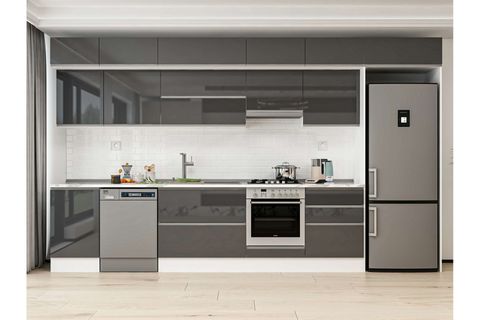 ALVİNKA 400X240 CM MUTFAK DOLABI, MB E90S50S60 1 ANTRASİT SUNTALAM
