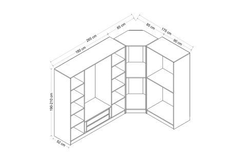 MİNAR KALE GARDIROP 8,  7 KAPAKLI,  DORE