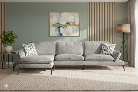 COSY KÖŞE KOLTUK, METAL AYAK, SOL KÖŞE, KÜL GRİ