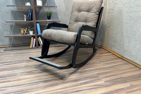 KONTES SALLANAN SANDALYE, KETEN KAHVE, LAKE SİYAH